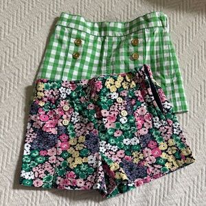 Janie and Jack Floral and Gingham Shorts Set